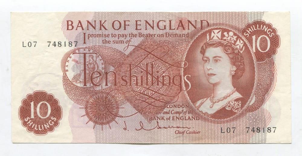 АНГЛИЯ 10 ШИЛЛИНГОВ ND(1962-66) XF