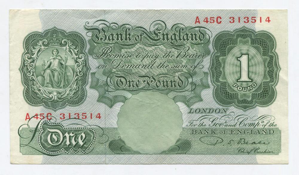 АНГЛИЯ 1 ФУНТ ND(1949-55) GVF