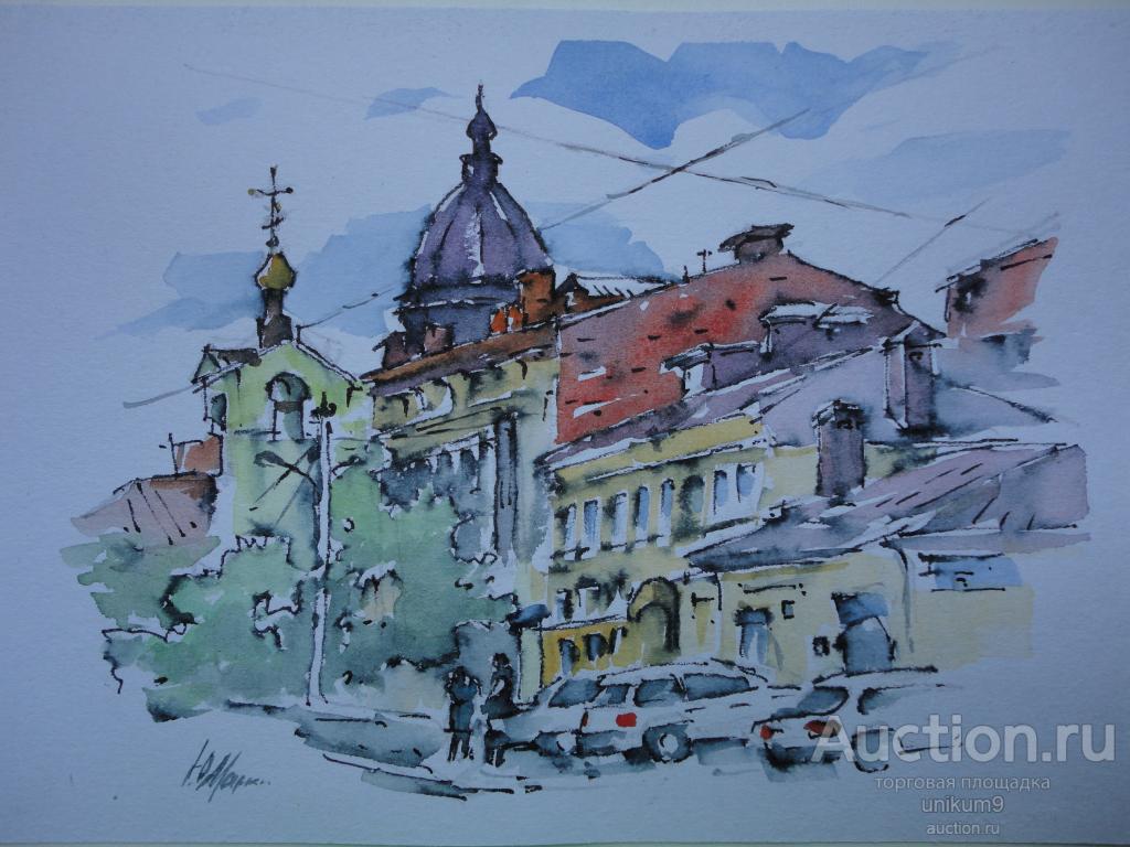 графика. рисунок,  набросок .акварель  Ростов