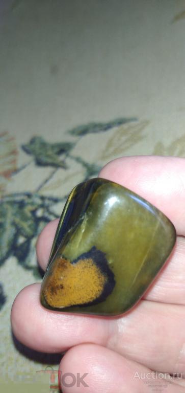 Тигрово-соколиный глаз, полированная галтовка, булыжник №5 