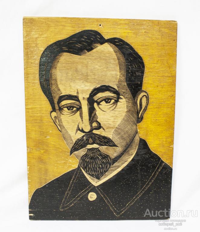 Панно Дзержинский, дерево, 1960-е годы, размер 41,5х30 см (24)