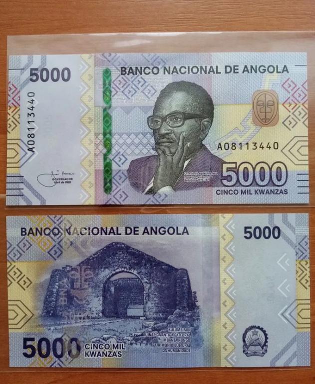 Банкнота Ангола 5000 кванза 2020 года серия А пресс UNC !!!