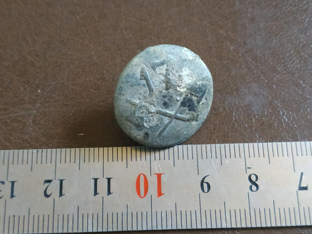 Пуговица № 17 на топорах.. Россия. Олово.