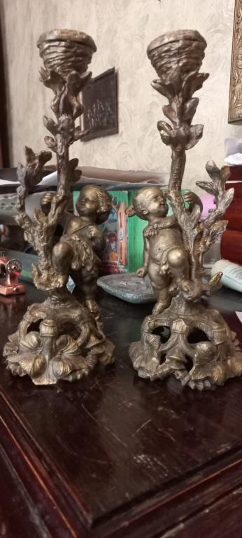 бронзовые подсвечники Дети, пара, Европа, 19 век