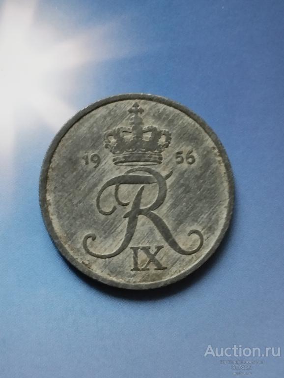Дания 5 эре 1956 года / Знак "C" / Король Фредерик Девятый / НИЗКАЯ ЦЕНА!