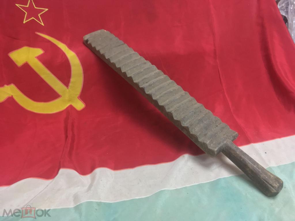 РУБЕЛЬ отбилка для глажки белья большой старинный деревянный