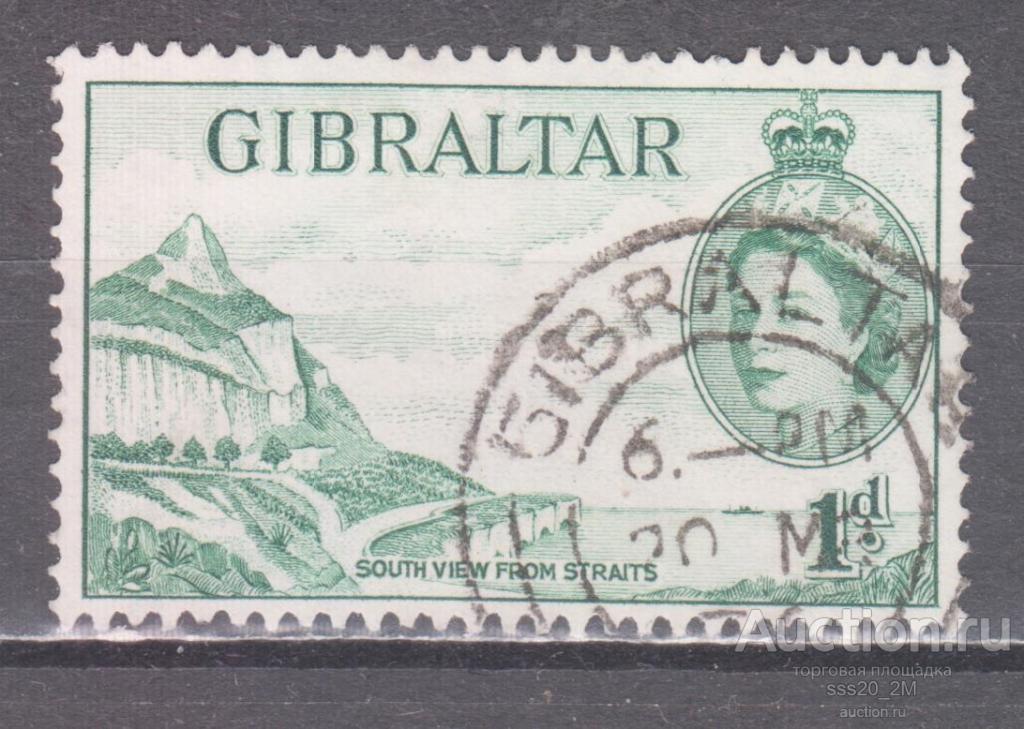 Гибралтар 1953 Елизавета II вид на Гибралтар с моря Mi135