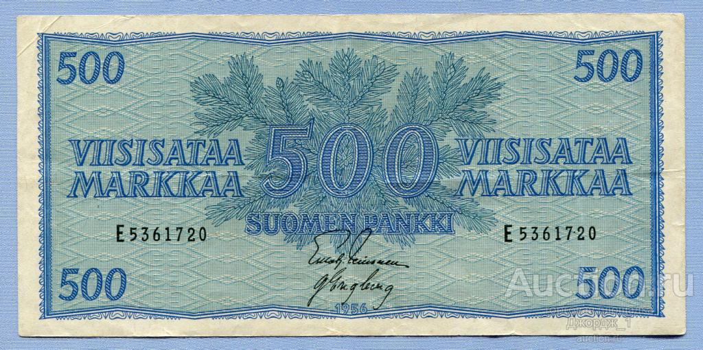 Финляндия 500 марок 1956 серия Е Б1361