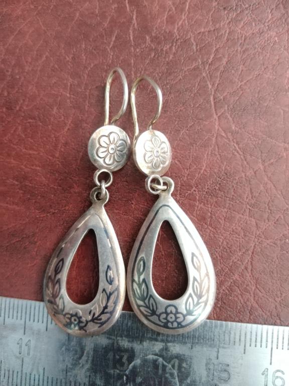 Серьги Серебро 925 проба Звезда Северная Чернь Вес 6,8 гр.