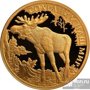 100руб  2015г "ЛОСЬ" Серия: Сохраним наш мир