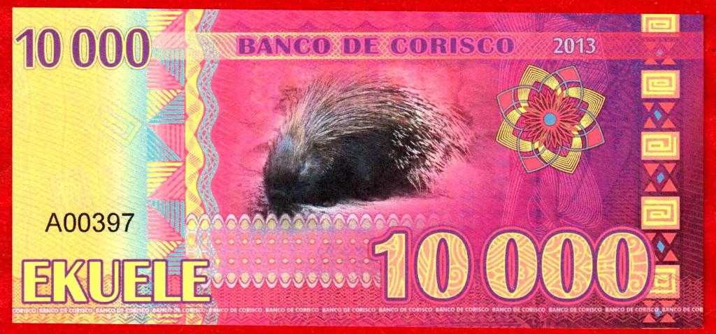 Кориско (Экватор. Гвинея), 10000 долларов, 2013, UNC