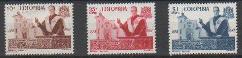 КОЛУМБИЯ 1959 МИХ 845-847 ПЕРСОНА ЦЕРКОВЬ СВЯЩЕННИК КАРРАСКУИЛЛА  РЕЛИГИЯ РЕКТОР КОЛЛЕДЖ 