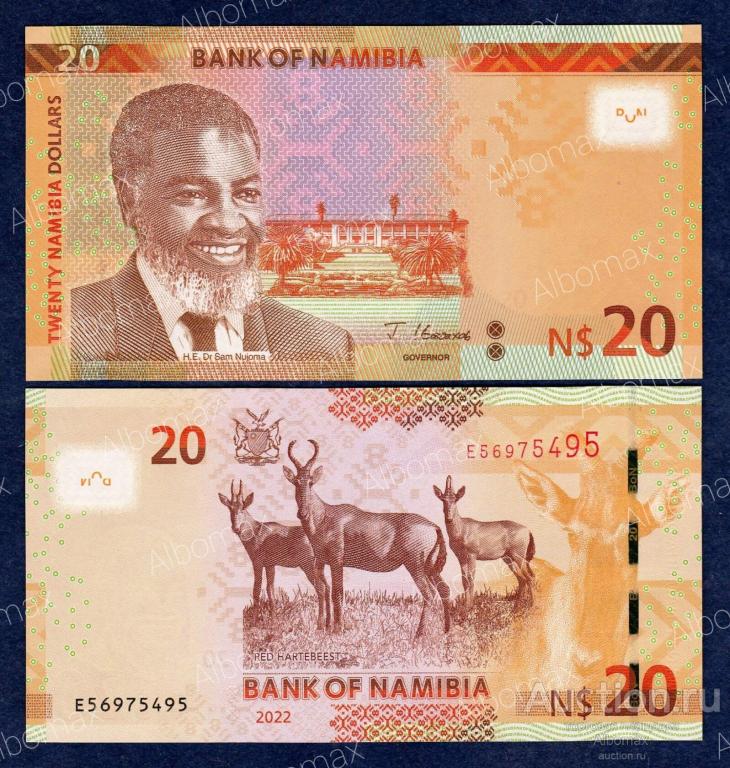 Намибия 20 долларов 2022 год ПРЕСС UNC