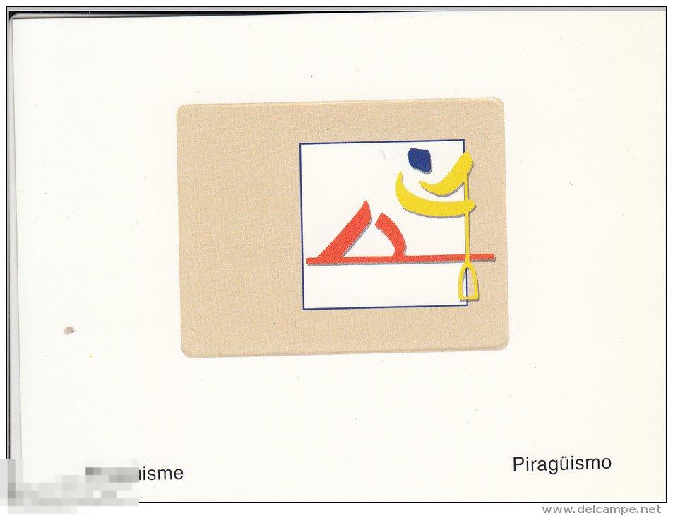 ИСПАНИЯ 1992-283-2 СПОРТ  ЛОИ ОЛИМПИАДА БАРСЕЛОНА ПРОБА КАРТОН ГРЕБЛЯ КАНОЭ 