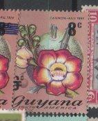 DN ГАЙАНА 1974 Sc#192 ФЛОРА ЦВЕТЫ ОРХИДЕЯ НАДПЕЧАТКА НОМИНАЛА 