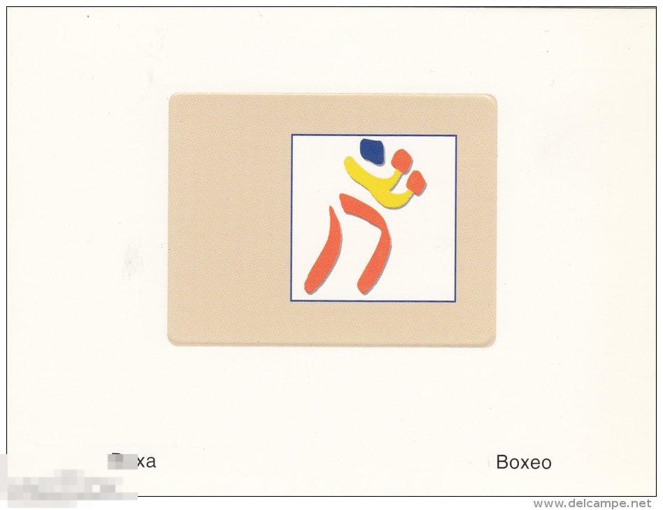 ИСПАНИЯ 1992-283-4 СПОРТ  ЛОИ ОЛИМПИАДА БАРСЕЛОНА ПРОБА КАРТОН БОКС 