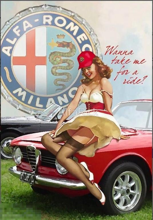 ПИН АП ЭРОТИКА ДЕВУШКА АВТОМОБИЛЬ АЛЬФА РОМЕО ЭМБЛЕМА PIN UP 