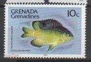 DF ГРЕНАДА ГРЕНАДИНЫ 1980 1984  Sc#398А ФАУНА РЫБА МОРЕ COCOA damselFish 