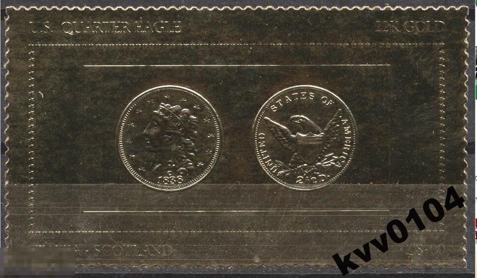 СТАФФА ШОТЛАНДИЯ США ГЕРБ ОРЕЛ БАНК 1838 МОНЕТА 