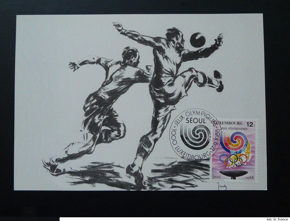 ЛЮКСЕМБУРГ 1988 СПОРТ ФУТБОЛ ГАШЕНИЕ ОЛИМПИАДА СЕУЛ КОРЕЯ-1 