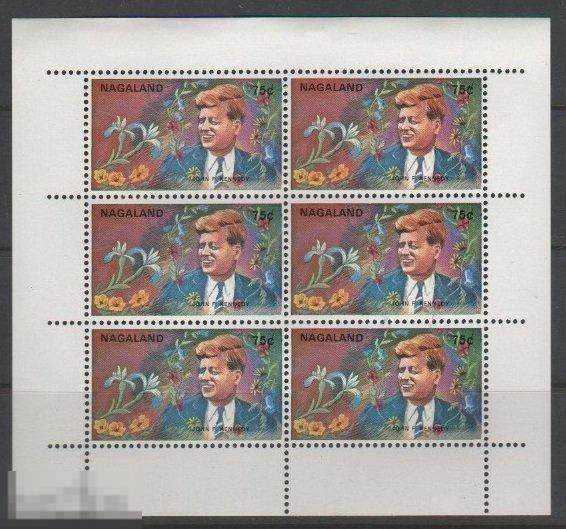 ST НАГАЛЕНД 1973 ПЕРСОНА ПРЕЗИДЕНТ КЕННЕДИ ЦВЕТЫ ФЛОРА-1 
