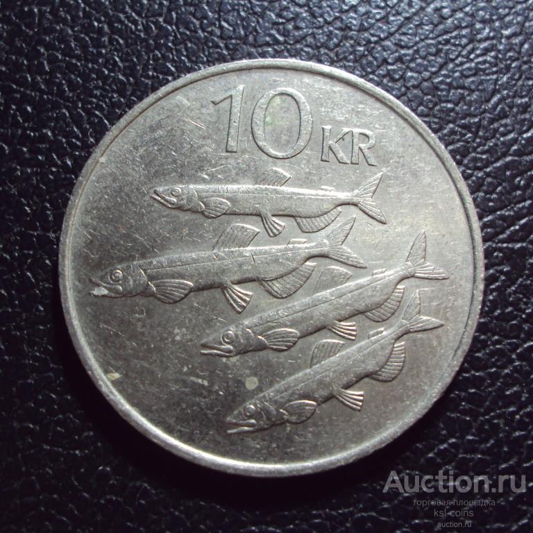 Исландия 10 крон 1987 год.