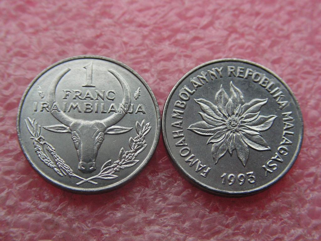 Мадагаскар 1 франк 1993 unc