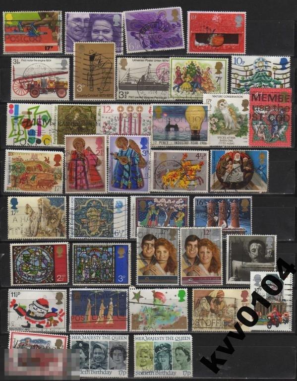 ВЕЛИКОБРИТАНИЯ 37 МАРОК 14 КРИСТМАС НОВЫЙ ГОД 