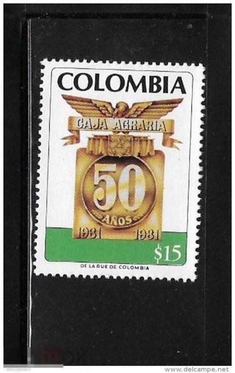 КОЛУМБИЯ 1981-57 БАНК ДЕНЬГИ МОНЕТА ВАЛЮТА ФИНАНСЫ  ЭМБЛЕМА ОРЕЛ ПТИЦА 