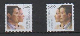 dp38 ГРЕНЛАНДИЯ 2004 ПЕРСОНА КОРОЛЕВА СВАДЬБА ФРЕДЕРИК МАРИЯ 161 МИХ№416-417 