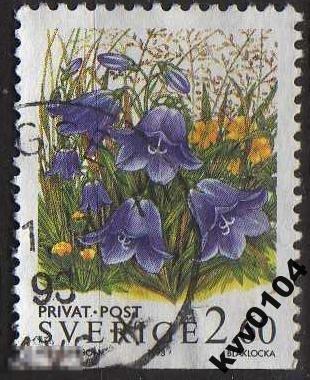 А.39 ШВЕЦИЯ 1992 ФЛОРА ЦВЕТЫ КОЛОКОЛЬЧИК 