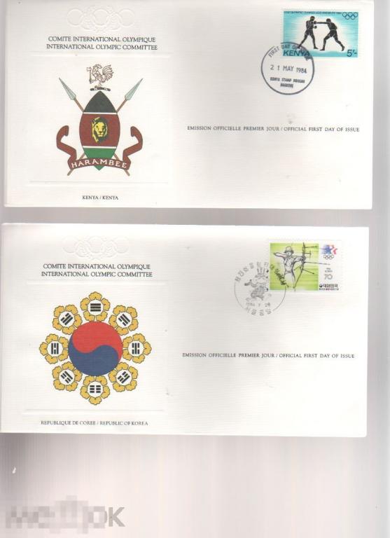 1984 ЛОС АНДЖЕЛЕС ЛОИ ОЛИМПИАДА ГЕРБ ЭМБЛЕМА МОК КОРЕЯ ЛУК СТРЕЛЬБА  =НИЗ