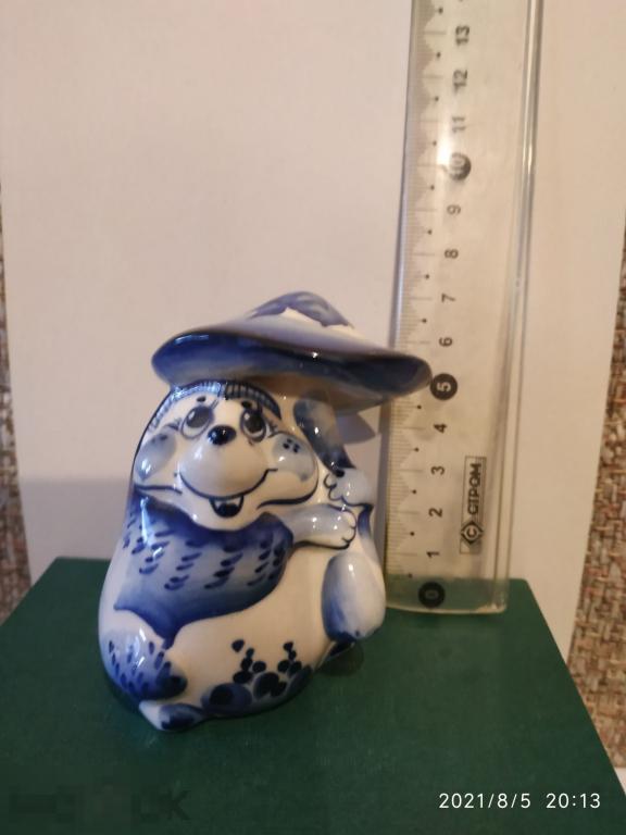 ЁЖ ЕЖ ЕЖИК КЕРАМИКА ФАРФОР ГРИБ ГЖЕЛЬ 