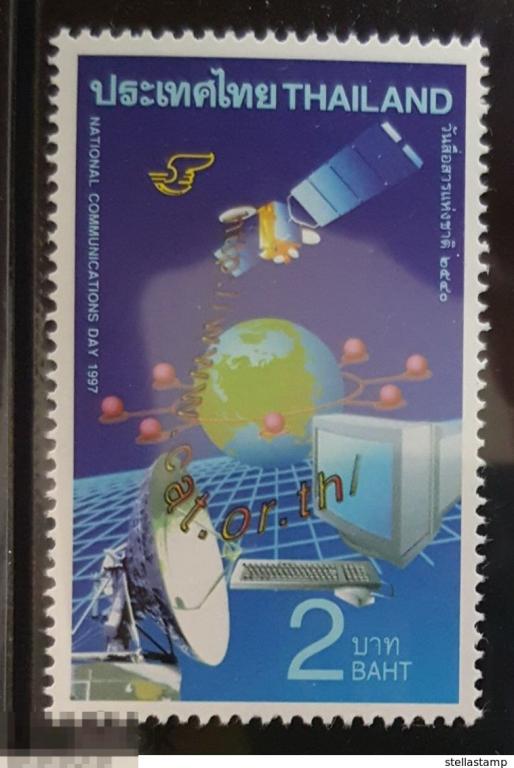 ST ТАЙЛАНД 1997-18-2 СВЯЗЬ КОММУНИКАЦИИ АНТЕННА КОМПЬЮТЕР СПУТНИК 
