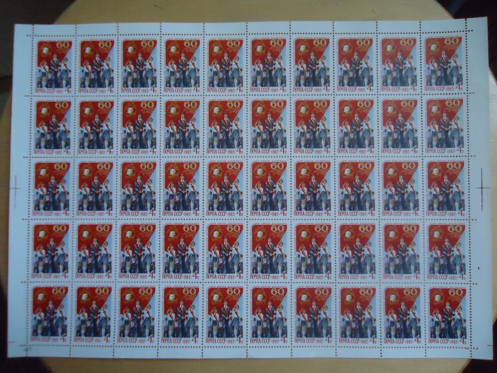 1982 г. СССР  60-летие пионерской организации. лист  MNH.