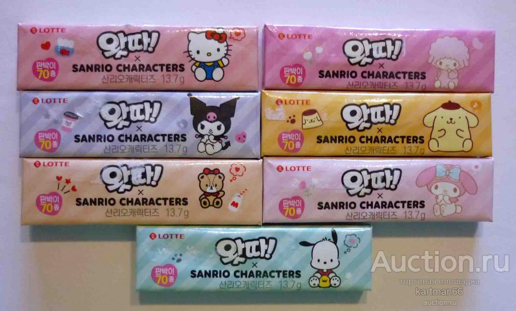 ЖВАЧКА  SANRIO CHARACTERS 7 шт  КОРЕЯ