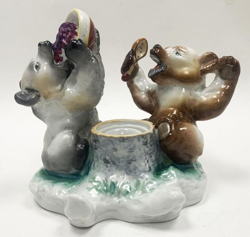 Чернильница "Медвежата" ЛФЗ 1951 г.