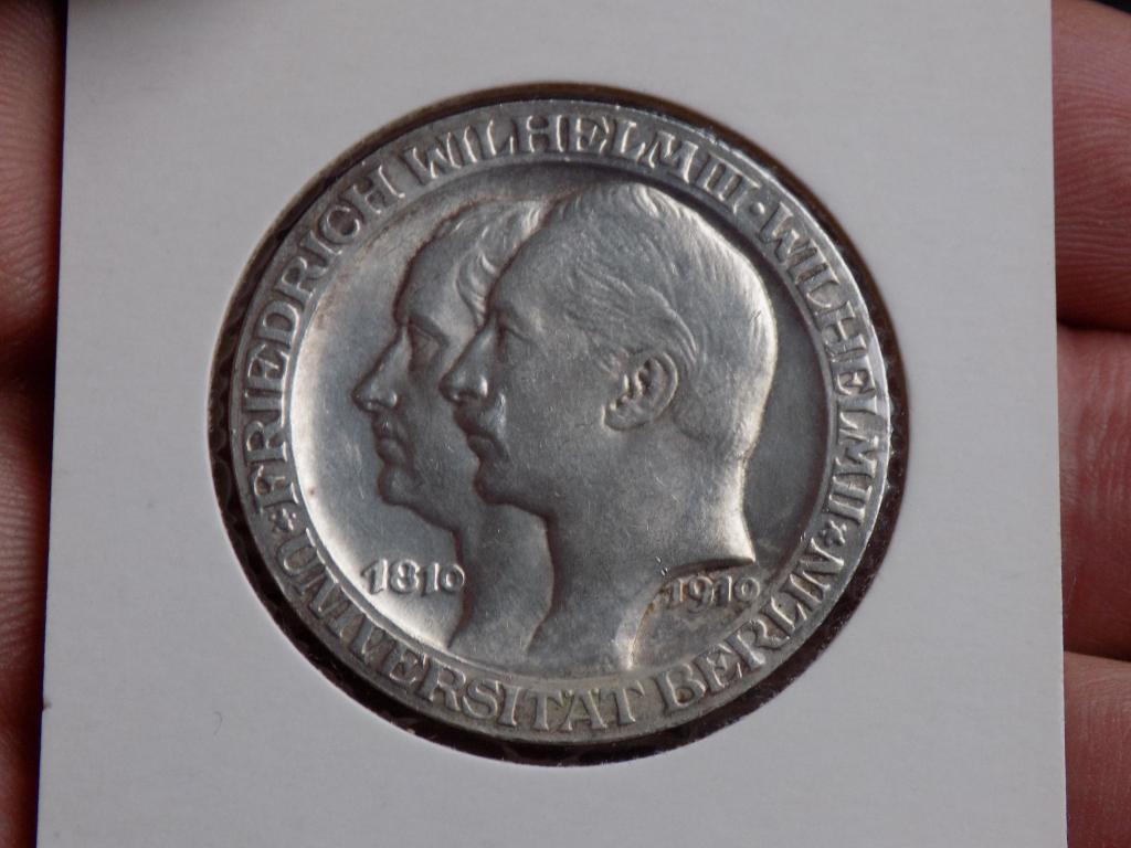 Германия. Университет Берлина 3 марки 1910 г.  UNC.