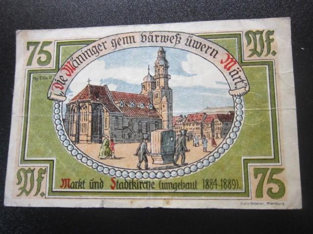 ГЕРМАНИЯ НОТГЕЛЬД    75   ПФЕННИГОВ       MEININGEN