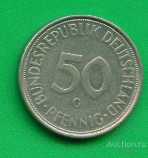 Германия ФРГ 50 пфеннигов 1973 м/д G Карлсруэ (789)