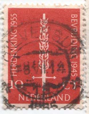 1955 Нидерланды 10 лет победы Огненный меч.гаш