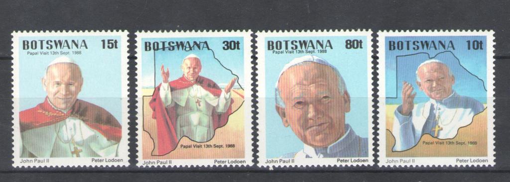 Ботсвана  1988г. Религия. Папа Иоан-Павел II, серия. MNH.