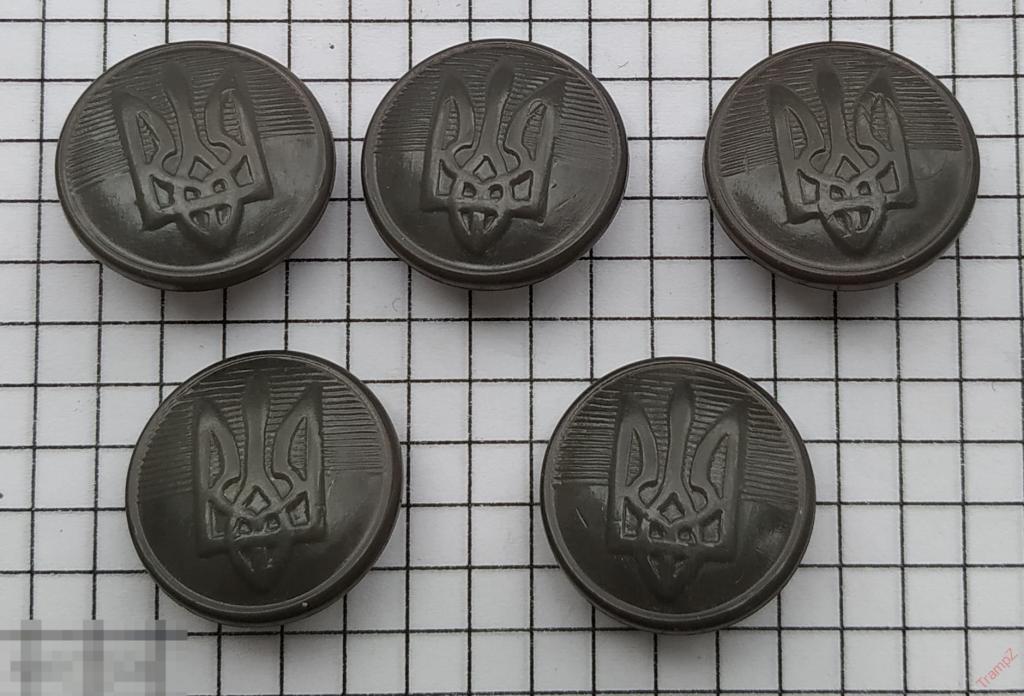 Пуговицы вооруженные силы ВСУ пластик Украина 22мм. 5 шт. #К2 