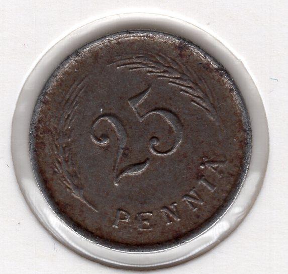 25 пенни - Финляндия - 1944 - железо