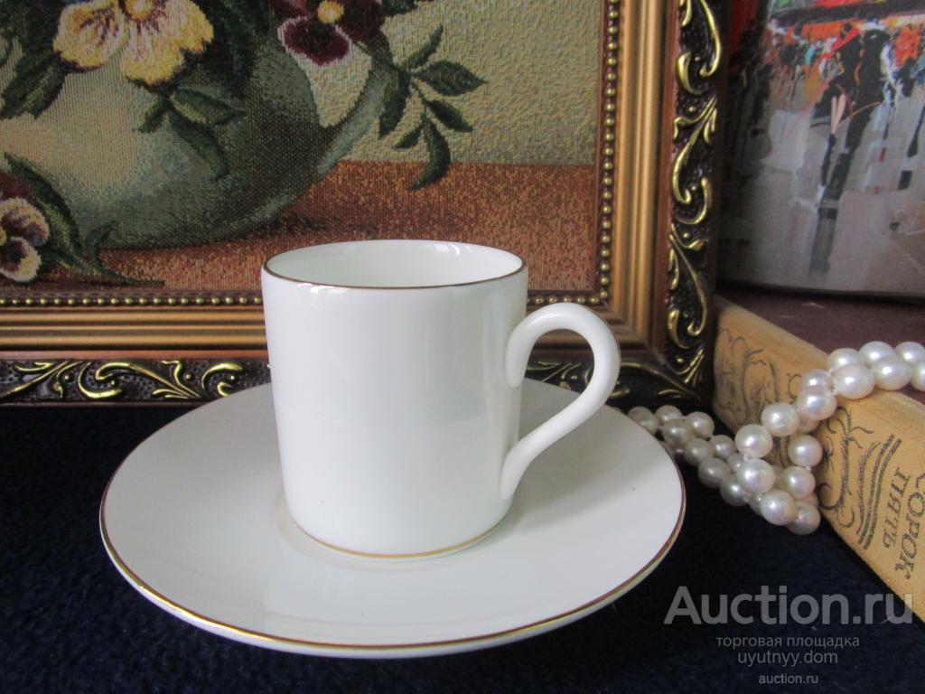 336. Кофейная пара ВЕДЖВУД WEDGWOOD костяной фарфор 1994 г. АНГЛИЯ