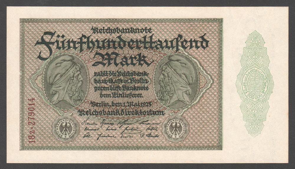 ГЕРМАНИЯ 500000 марок 1923 P88b UNC (5 вариант нумерации)