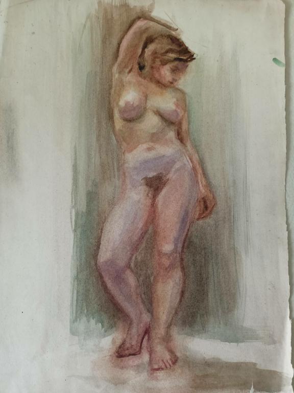 Малаев Ф.П. (1902-1982) "Обнаженная (двусторонняя акварель)"