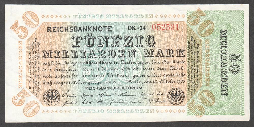 ГЕРМАНИЯ 50000000000 марок 1923 P120a UNC