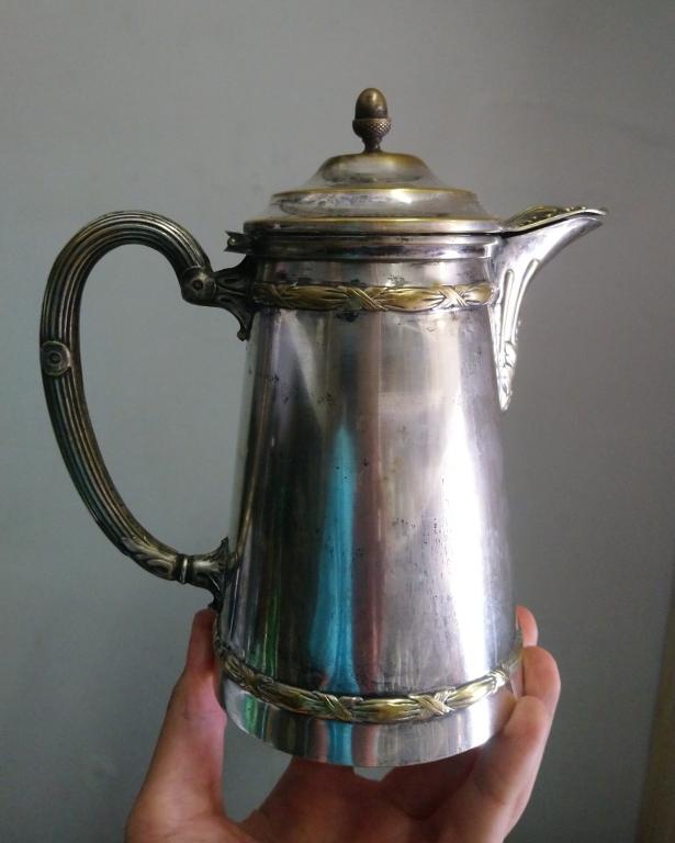 Старинный кофейник серебрение Франция 1900
