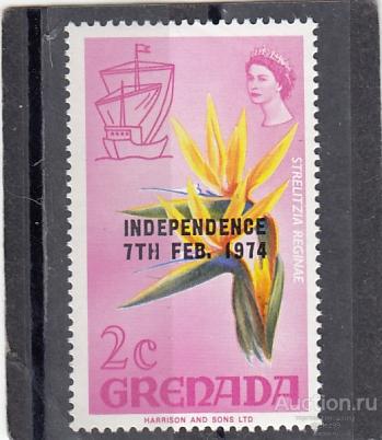 GRENADA ГРЕНАДА  Флора Цветы Надпечатка № 556  1974  Сост** MNH6